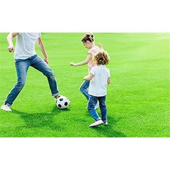 Green Artificial Grass Rug Grass Carpet Rug 3.2' x 6.5', Realistic Fake Grass - Picture 7 of 8